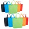 10 Pack Non Woven Reusable Shopping Bags with Handles, Fabric Tote for Favors, 5 Colors (15 x 12.5 In)